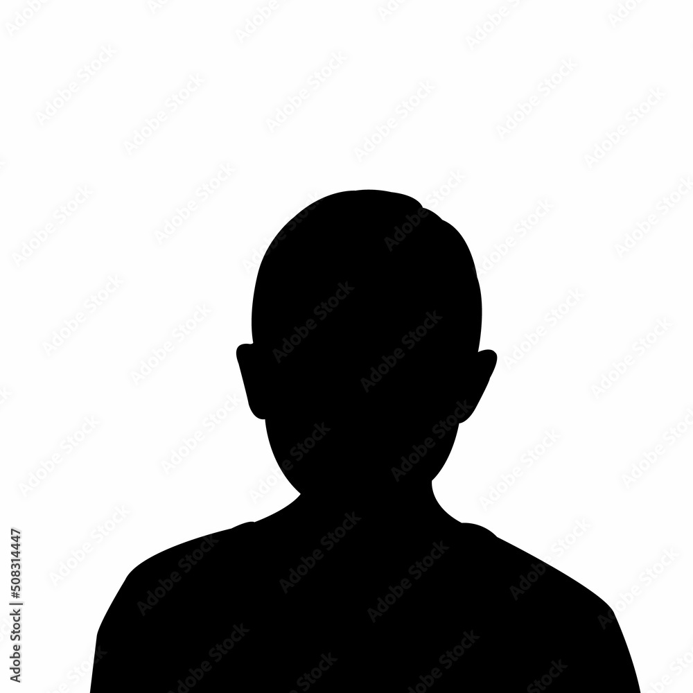 a child head silhouette vector