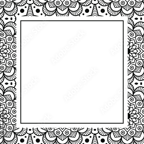 luxury mandala ornament frame for event, party, birthday, wedding invitation mock up. Oriental background design. Turkish, arabic, moroccan, islamic or indian style vector illustration