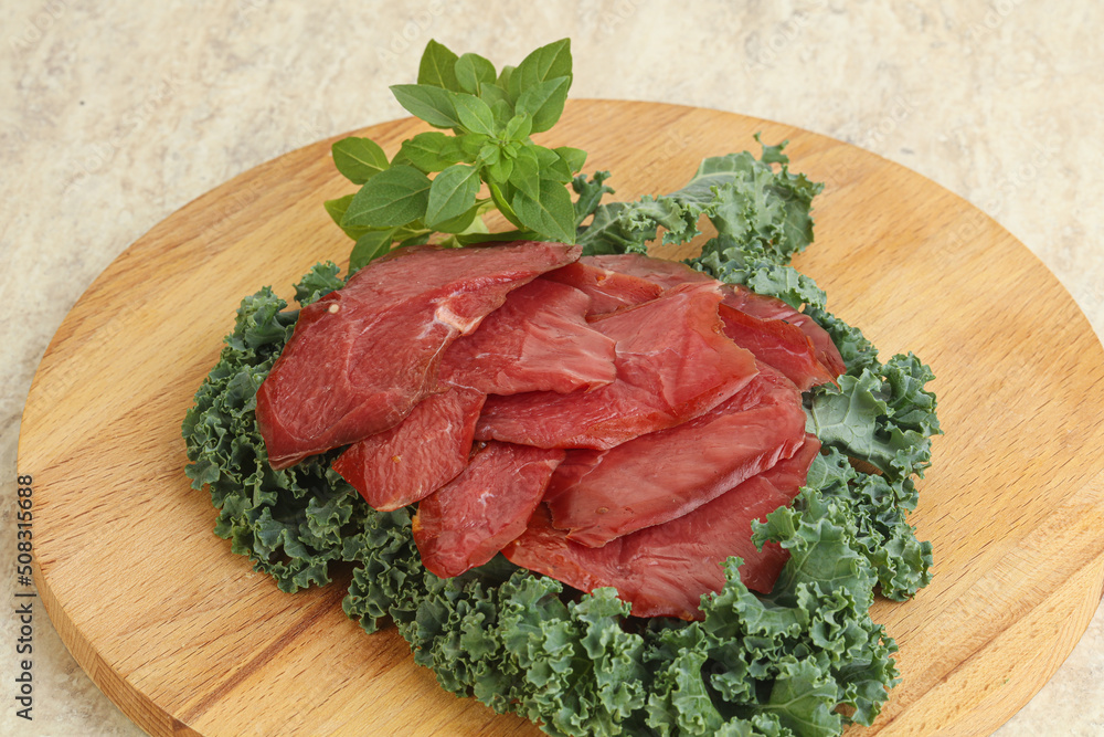 Sliced dried duck breast magret Sliced dried duck breast magret