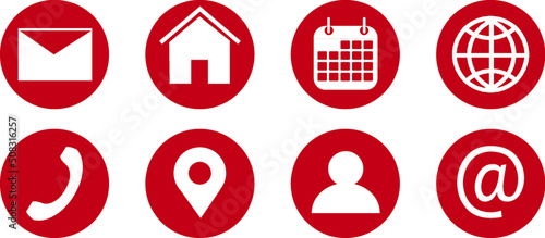set icon contact round red
