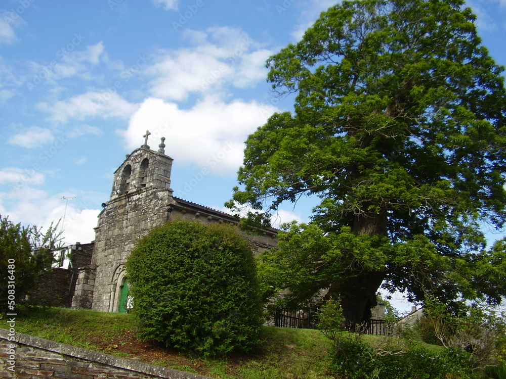 Iglesia parroquial de Baamonde y Castiñeiro Milenario, Galicia Iglesia parroquial de Baamonde y Castiñeiro Milenario, Galicia
