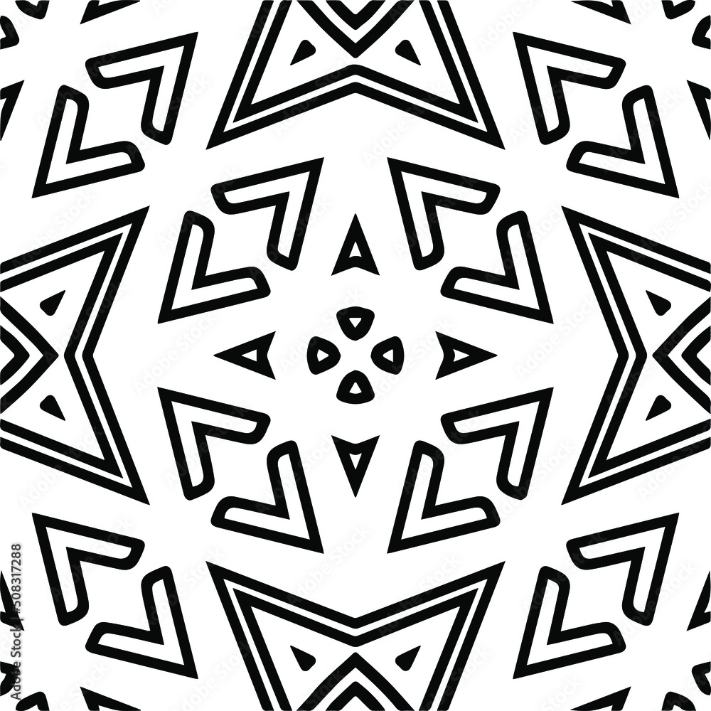 Abstract background with black and white mandala. Line art.Unique geometric vector swatch. Perfect for site backdrop, wrapping paper, wallpaper, textile and surface design. Abstract background with black and white mandala. Line art.Unique geometric vector swatch. Perfect for site backdrop, wrapping paper, wallpaper, textile and surface design.