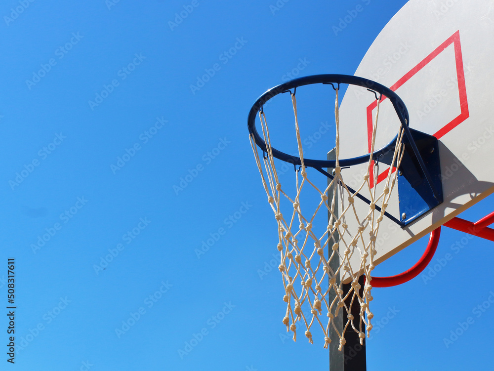 basketball basket for sports games against the sky
