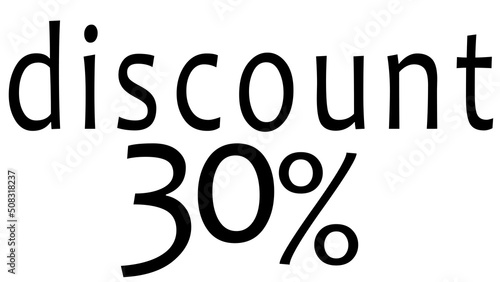 percentage discount text in black on isolated background