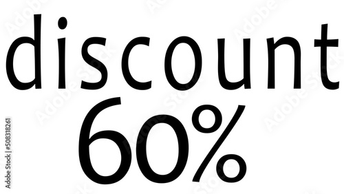 percentage discount text in black on isolated background