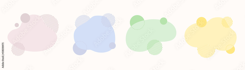 Abstract shapes for lettering flats illustration in soft shades