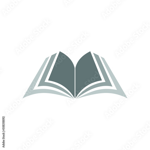 minimal flat educational logo design book icon illustration