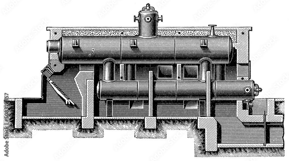 Multiple cylinder boiler (roller boiler) with intermediate firing. Publication of the book 