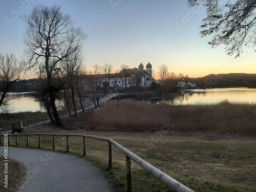 sunset over the river