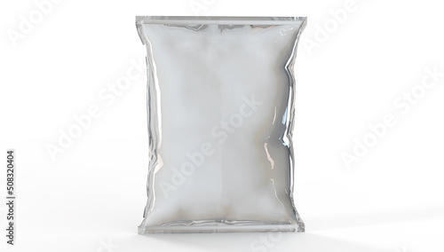 Canvas Print 3D rendering - High resolution image of Snack pillow bag, Isolated on a white ba