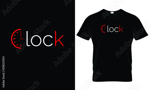 Clock T Shirt concept vector. Vector with Text T-shirt Design (ID: 508321054)