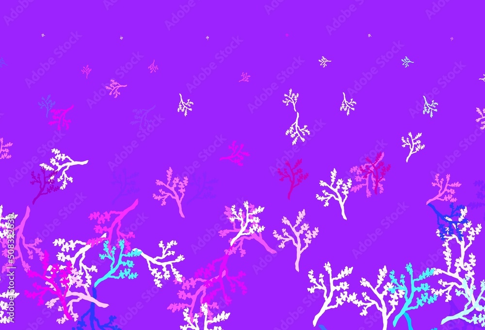 Light Pink, Blue vector natural pattern with branches. Light Pink, Blue vector natural pattern with branches.