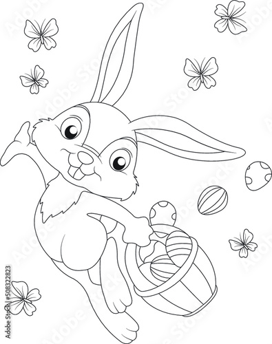 Funny easter coloring page for kids
