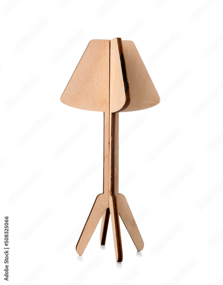 Toy wooden lamp on white background Toy wooden lamp on white background