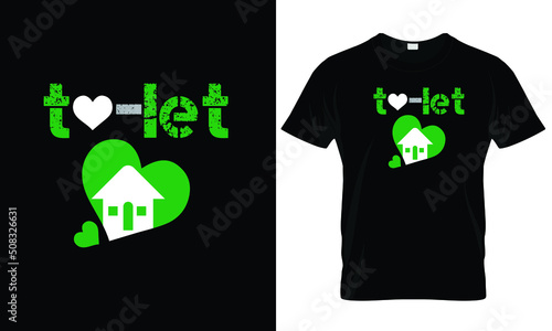 To let T-Shirt heart home Design vector (ID: 508326631)