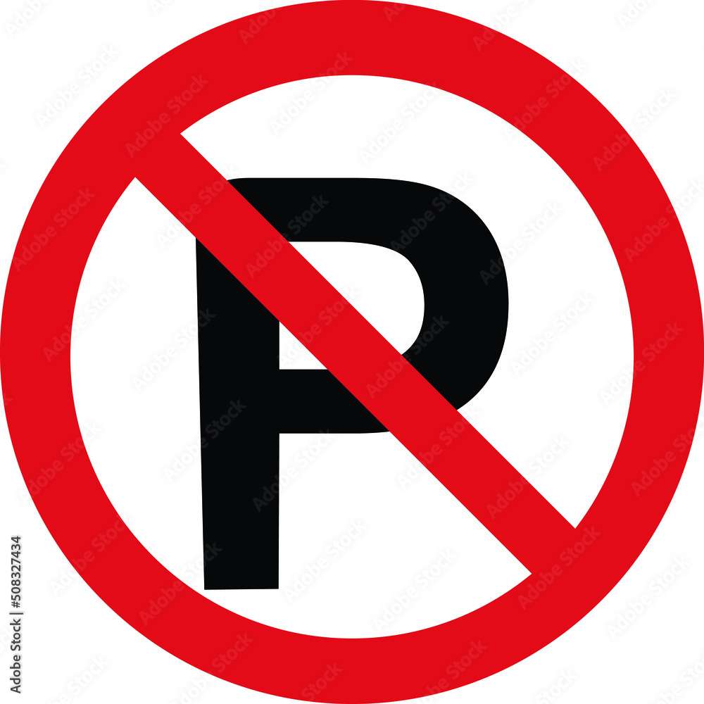 No Parking Sign Vector Prohibiting Of Vehicles From Parking Stock