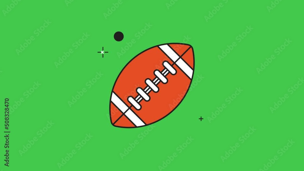 Simple animation with rolling American Football ball in flat design style. Seamless loop sport ball motion graphic Simple animation with rolling American Football ball in flat design style. Seamless loop sport ball motion graphic