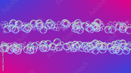 Soap bubble. Detergent bath foam and suds for bathtub. Shampoo.