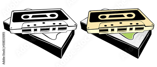 Simple Vector sketch of classic audio cassette