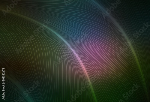 Dark Multicolor vector texture with curved lines.