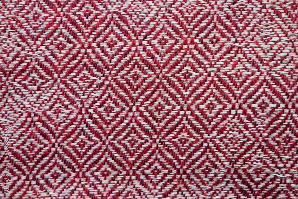 Red and white textured geometrical pattern