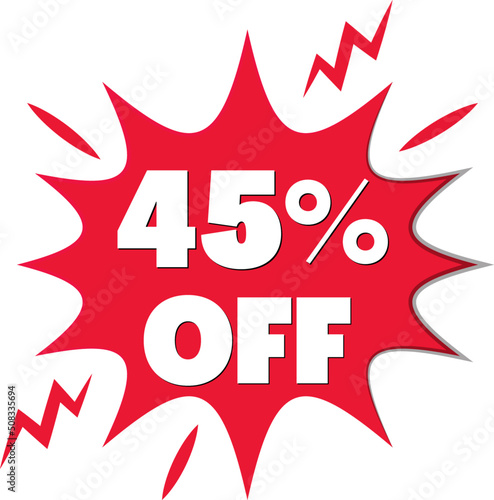 45% off with discount explosion red design 