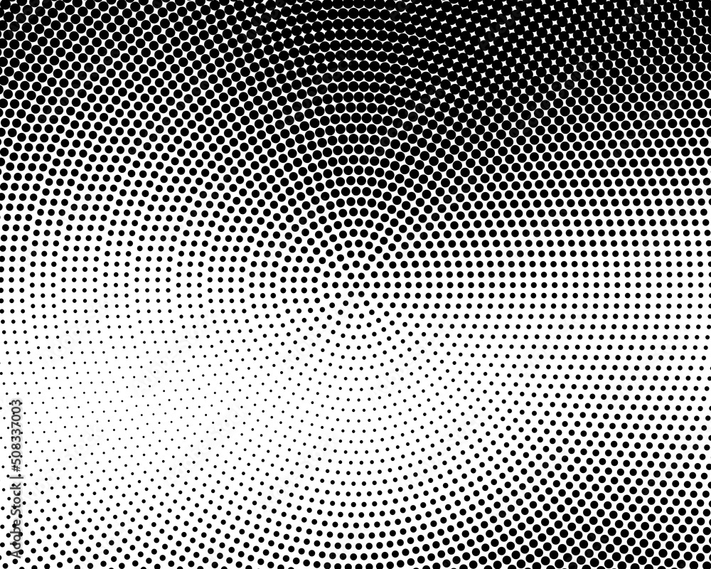 Abstract halftone dotted black and white background - vector illustration. Template for business, design, texture and postcards.