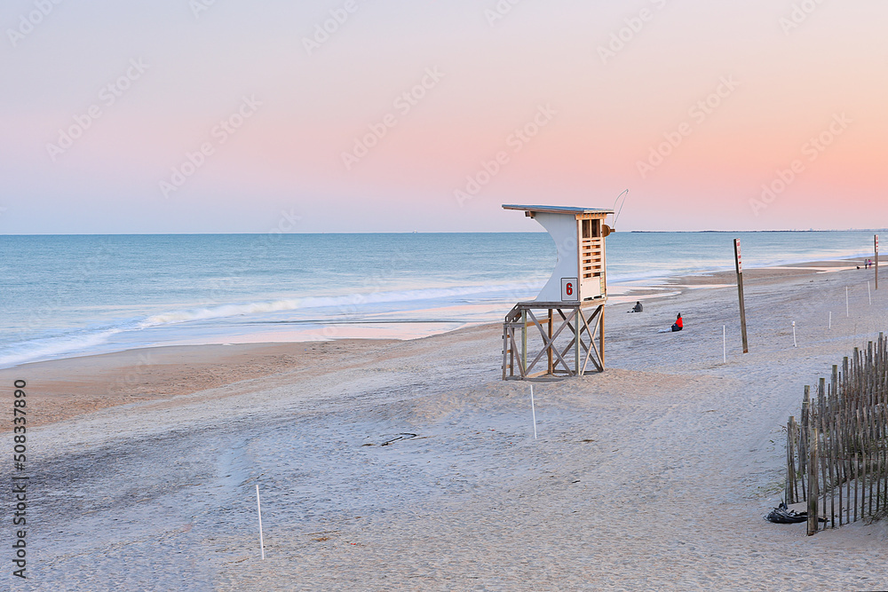 Nags Head beach after sunset, Nags Head North Carolina. The beach is the part of the Outer Banks, NC USA Nags Head beach after sunset, Nags Head North Carolina. The beach is the part of the Outer Banks, NC USA