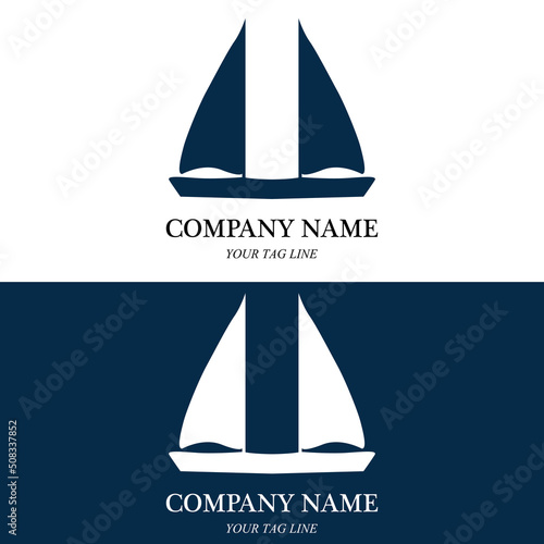 sailing boat logo and symbol vector Fototapeta