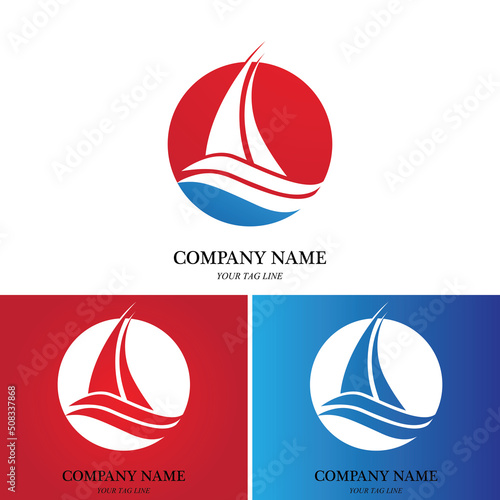 sailing boat logo and symbol vector