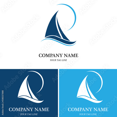 Fotobehang sailing boat logo and symbol vector