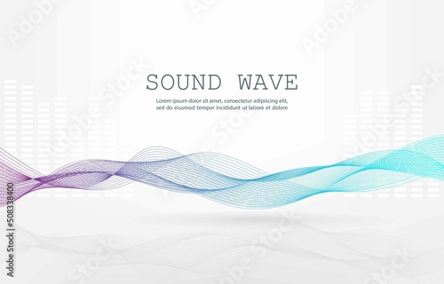 White vector smooth line sound wave concept