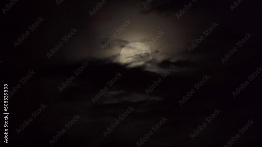 Clouds Covering A Full Moon, Supermoon Astronomy Event Clouds Covering A Full Moon, Supermoon Astronomy Event