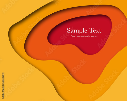 切り絵のような抽象的なデザイン背景（オレンジ）