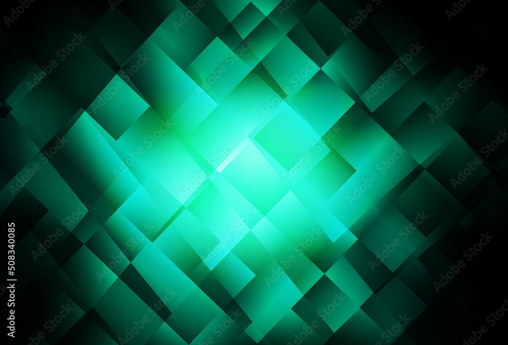 Obraz premium Dark Green vector backdrop with rhombus.
