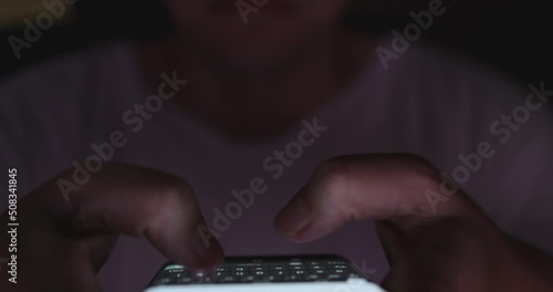 4K Video close up hand text with mobile phone. Concept for digital chat and communication.