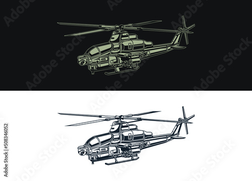 Warship vector illustrations. Military armored vehicle war machine vector. Detail line art of aircraft. Eps 10