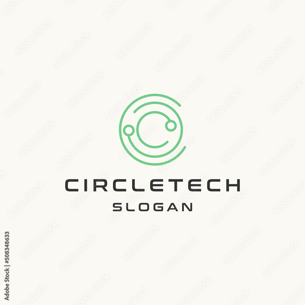 Circle tech logo icon design template vector illustration