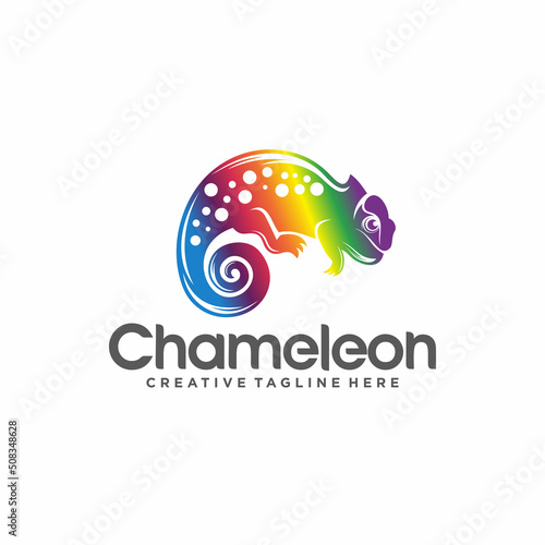 Chameleon mascot logo design vector illustration 