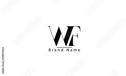 WF FW W F abstract vector logo monogram template