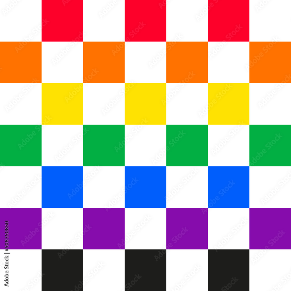 Square tile rainbow LGBT pride theme background vector design template. 