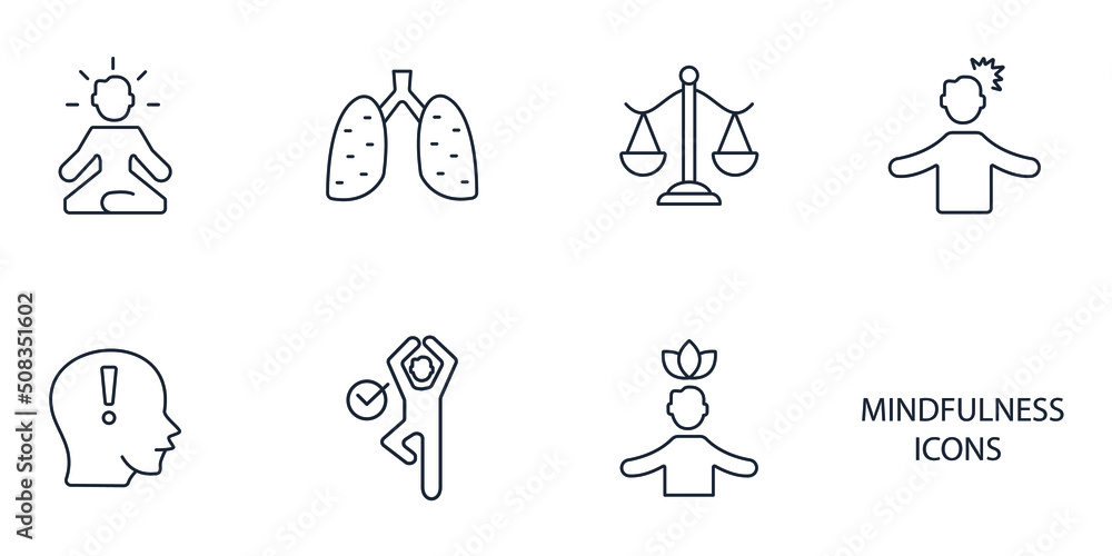 mindfulness icons  symbol vector elements for infographic web