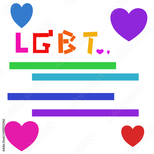 Colorful sticks form a pattern in English aphabet,sign and symbol of LGBT celebrities