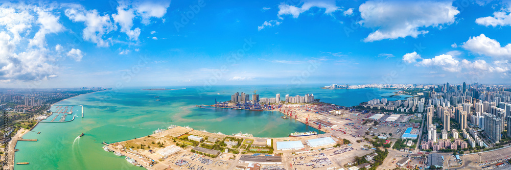travel, view, panorama, urban, landmark, skyline, sky, landscape, tourism, sea, water, town, building, destination, coast, scenic, tower, district, financial, aerial, architecture, asia, belt and road