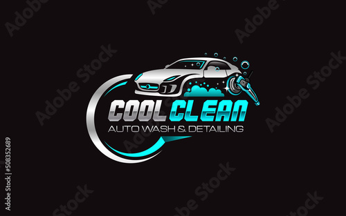 Illustration vector graphic of auto detailing and wash service logo design template