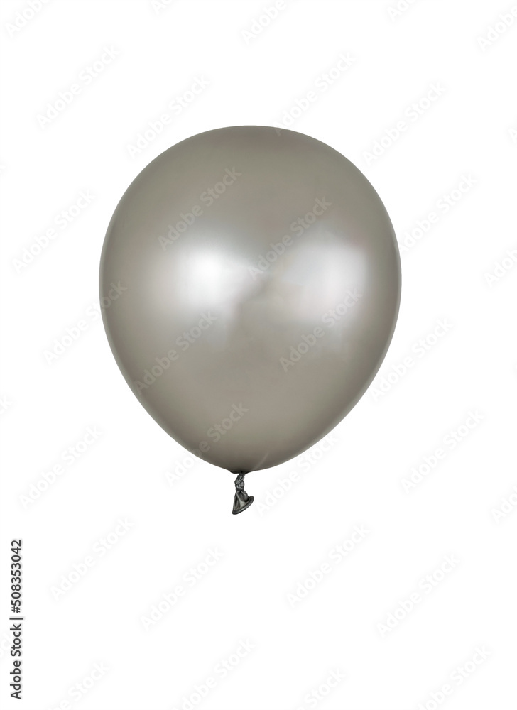 A large grey balloon isolated on a white background. Minimal concept. A large grey balloon isolated on a white background. Minimal concept.