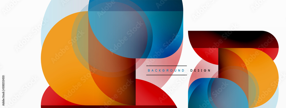 Round triangle shapes lines and circles. Geometric vector illustration for wallpaper banner background or landing page Round triangle shapes lines and circles. Geometric vector illustration for wallpaper banner background or landing page