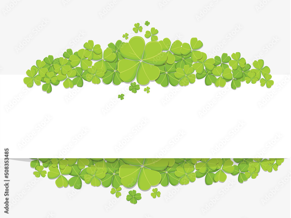 Clover leaves isolated on white background. Vector illustrations. St Patricks Day symbol, Irish lucky shamrock background