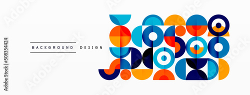 Colorful circle abstract background. Minimal geometric template for wallpaper, banner, presentation