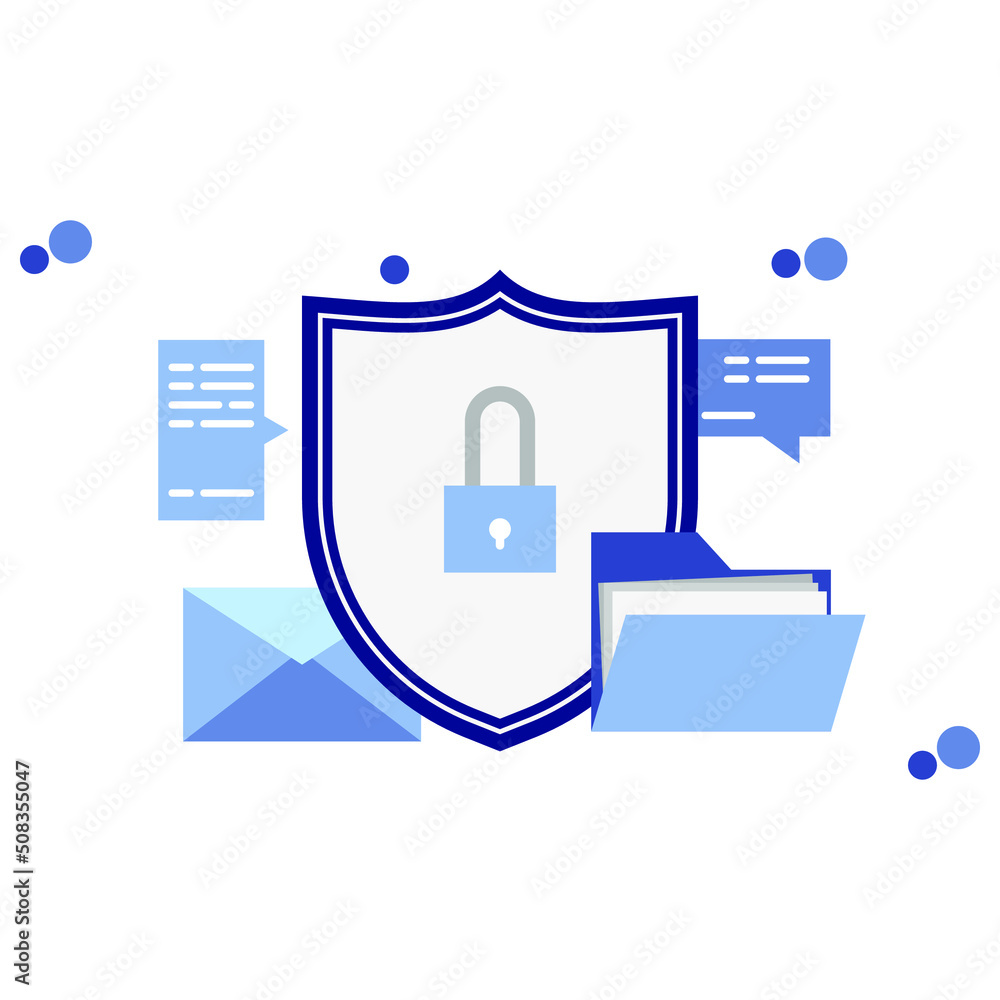 Obraz premium shield illustration and some protected files